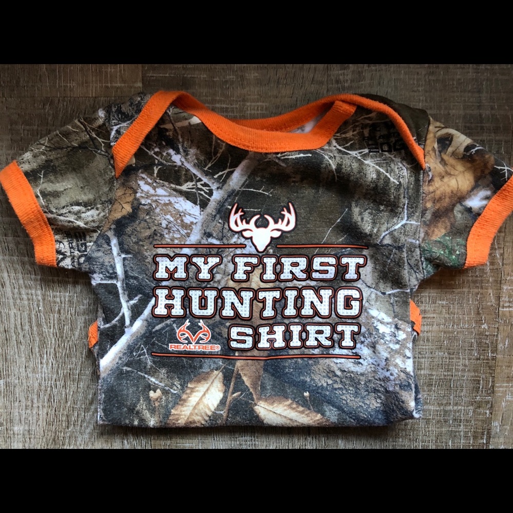 Realtree Camo 1st Hunting Graphic onesie